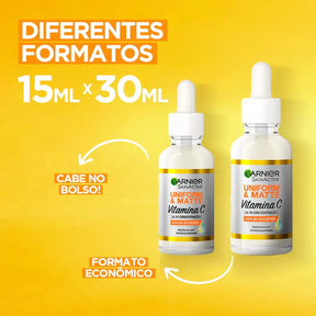 Sérum Facial Antimarcas Garnier Uniform & Matte Vitamina C, 15ml