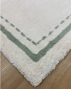 Tapete Lavável de Algodão Border Verde