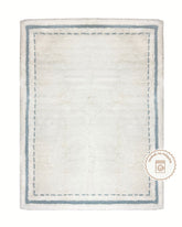 Tapete Lavável de Algodão Border Azul - 120 x 160