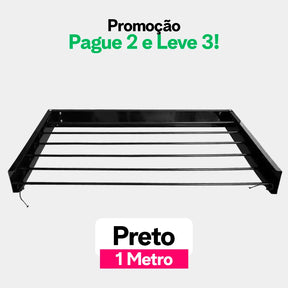 Varal Mágico Retrátil de 1 Metro com 6 Varetas | Design Compacto | Pague 2 e Leve 3