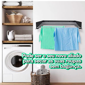 Varal Mágico Retrátil de 1 Metro com 6 Varetas | Design Compacto | Pague 2 e Leve 3