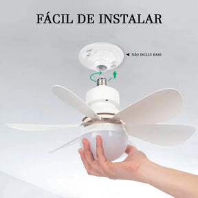 Kit com 2 Ventiladores De Teto Com Lâmpada Led E Controle Remoto