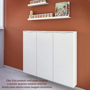 Armario Despensa Branco/Freijo Projemob