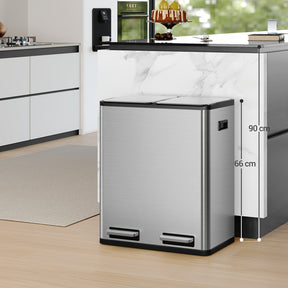 Lixeira dupla em aço inox