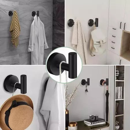 Kit Acessórios Banheiro Cabide Toalheiros Papeleira 11 Peças Cor Fosco Preto