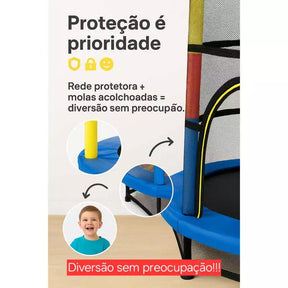 Cama Elastica Infantil Pula Pula C/ Rede de Proteção