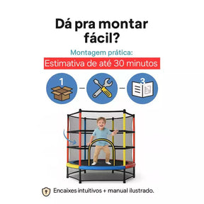 Cama Elastica Infantil Pula Pula C/ Rede de Proteção