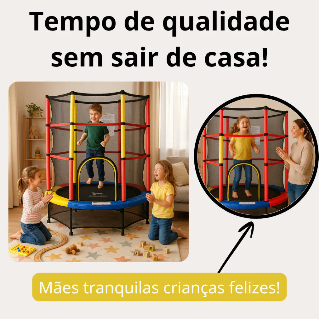 Cama Elastica Infantil Pula Pula C/ Rede de Proteção