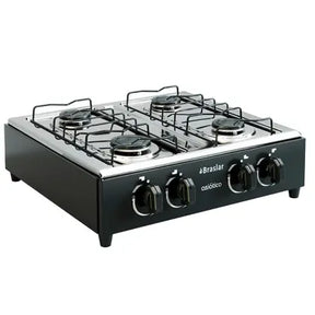 Fogão Cooktop De Mesa Portátil A Gás 4 Bocas Braslar Bivolt