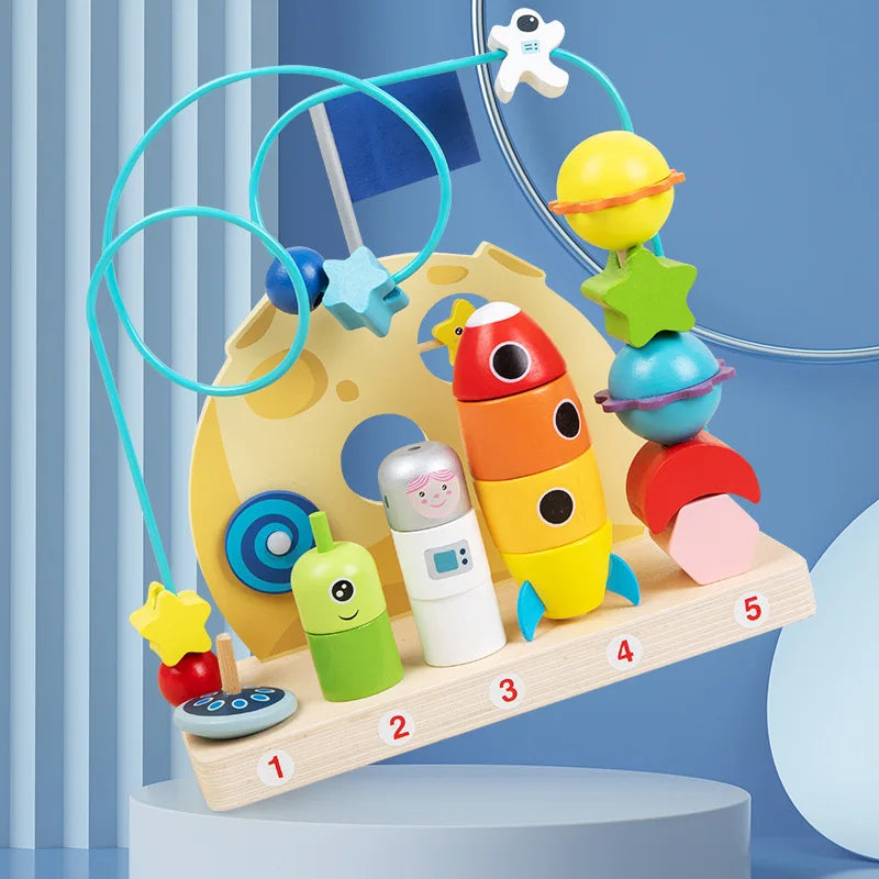 Labirinto Aramado Aventura Espacial Brinquedo Educativo de Madeira