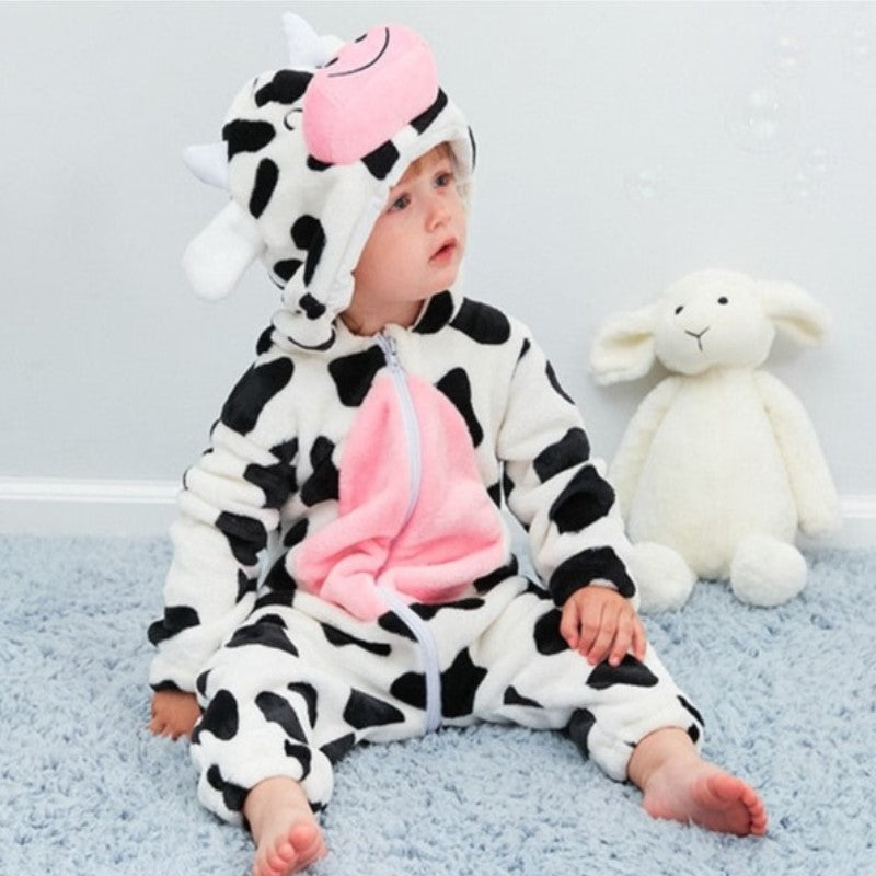 Macacão Inverno Bebê com Capuz Divertido Bichinhos