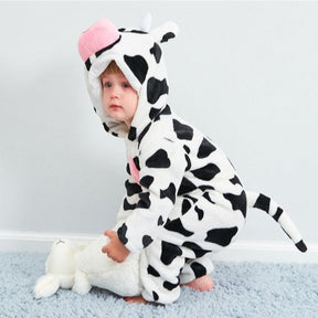 Macacão Inverno Bebê com Capuz Divertido Bichinhos