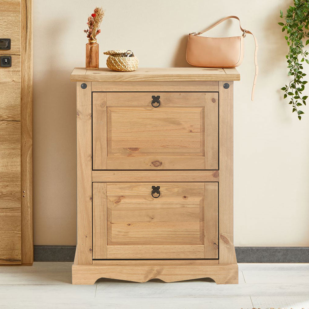 Sapateira Madeira 2 Portas Basculantes 10 Pares Rústico