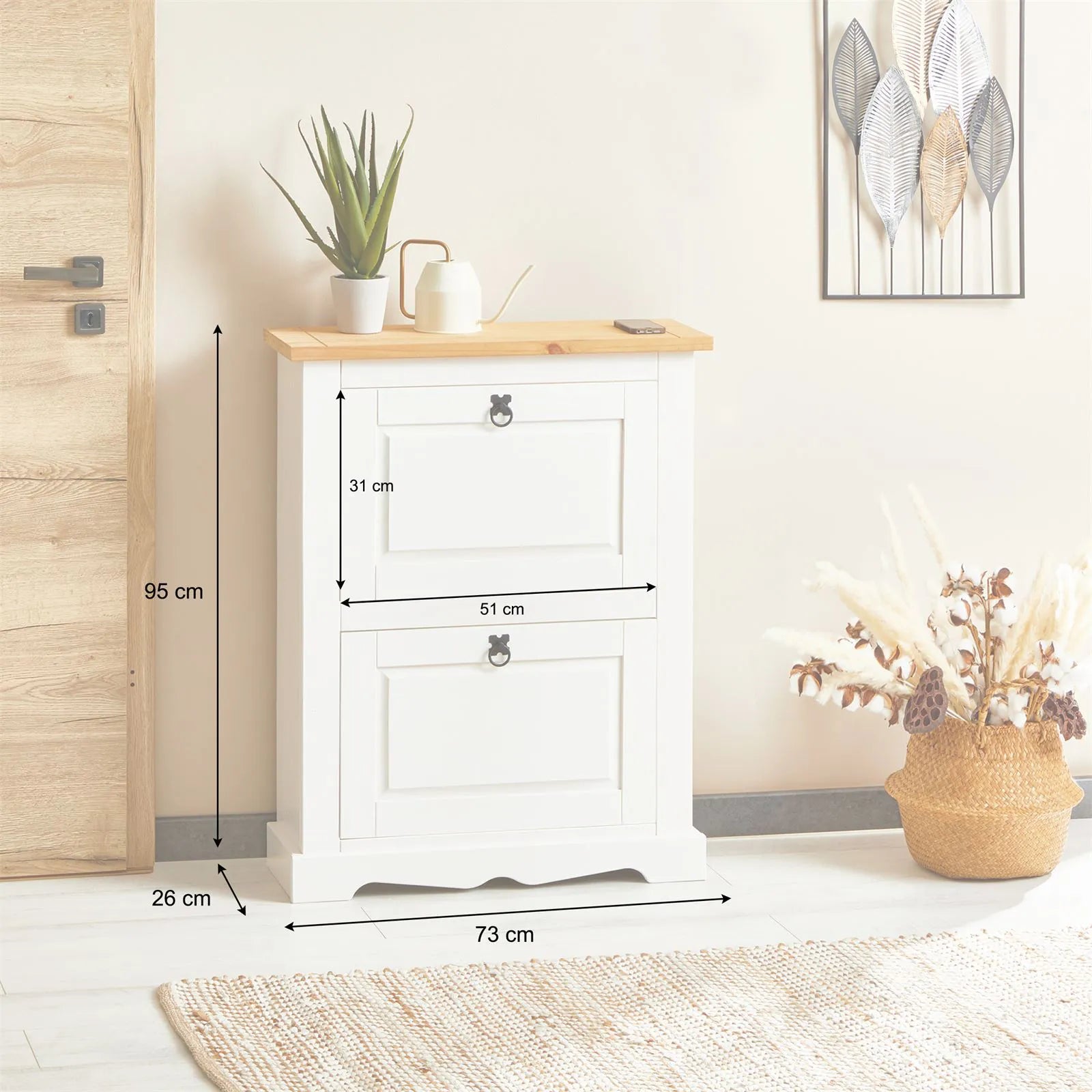 Sapateira Madeira 2 Portas Basculantes 10 Pares Rústico