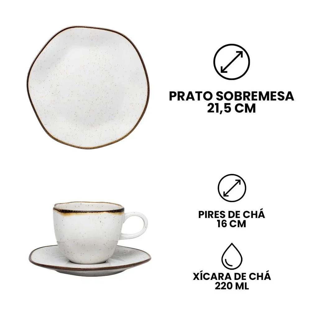 Aparelho de Janta Ryo Maresia Bordas Douradas 10 Peças