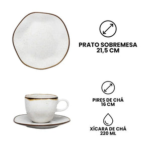 Aparelho de Janta Ryo Maresia Bordas Douradas 10 Peças