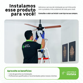 Ventilador de Teto com Controle Remoto Retrátil 3 Pás Bivolt Aliseu